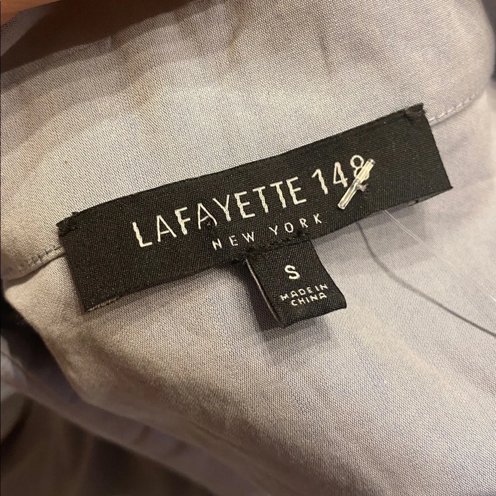 Lafayette 148 New York Sky grey Shirt size S - Picture 2 of 5